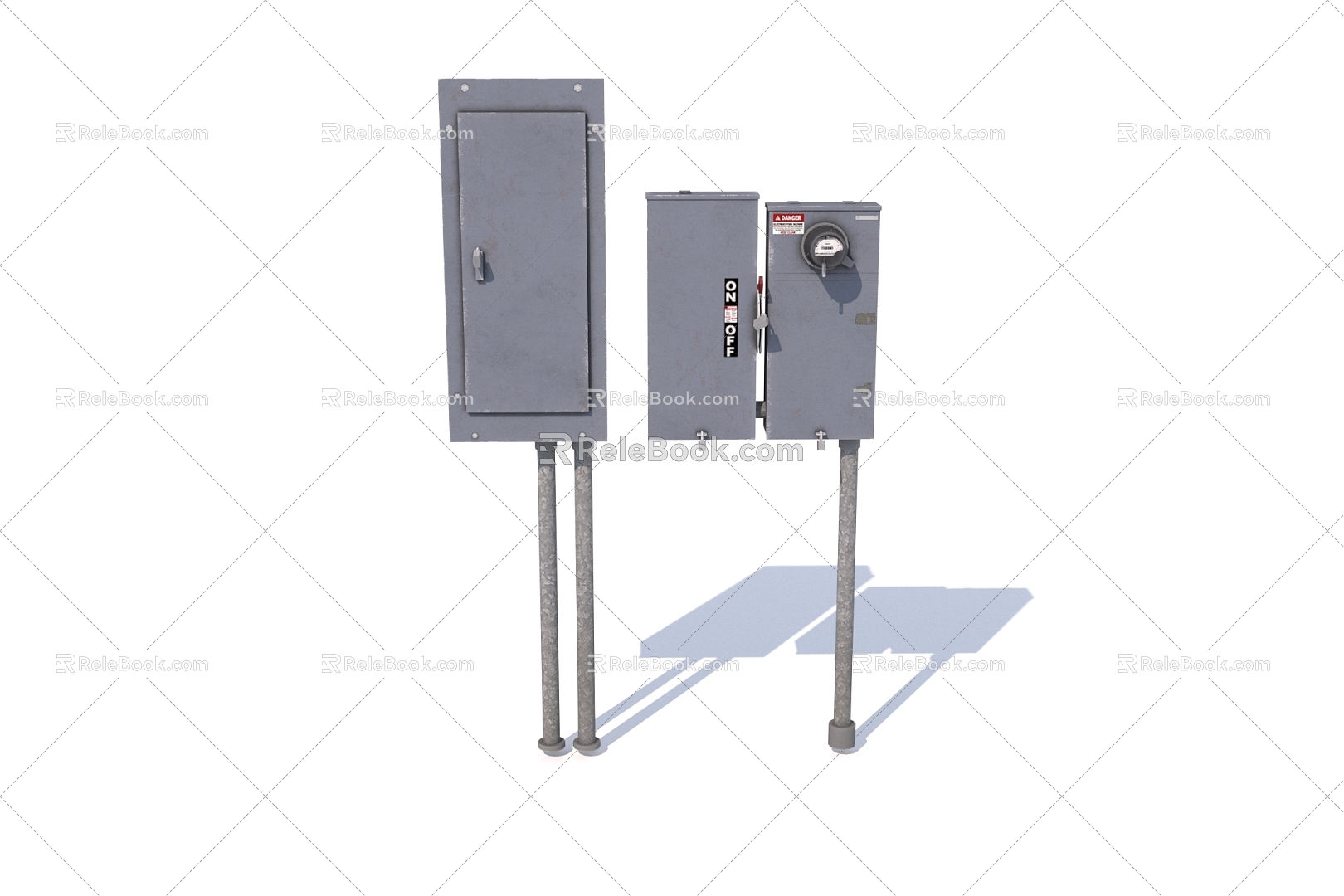 Modern Electric Meter Water Meter Box 3d model