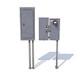 Modern Electric Meter Water Meter Box 3d model