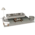 Modern Sofa Combination Sofa Coffee Table Chair 3d model