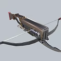 Tactical Crossbow Featuring Metal Frame Black Bowstring Red Accents And Mechanical Design