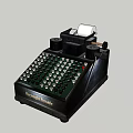 Vintage Office Appliance with Green Key Panel and Paper Roll Design for Traditional Workspace Use