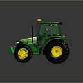 Green Agricultural Tractor With Large Yellow Wheels Modern Design And Reflective Surface