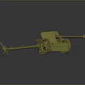 Vintage Cannon 3D Model with Wheels Carriage and Long Barrel
