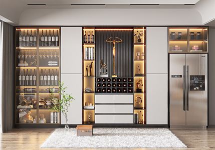 Light Luxury Wine Cabinet 3d model