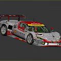 High Performance White Red Green Race Car With Rear Wing And Sponsor Logos