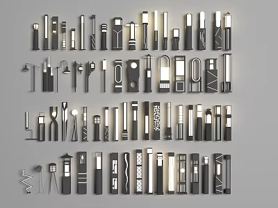 Modern Lighting Fixture Combination with Various Stylish Designs and Sizes for Interior Use 3d model