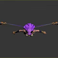 Ancient Egyptian Themed Game Character With Purple Hair And Winged Cape