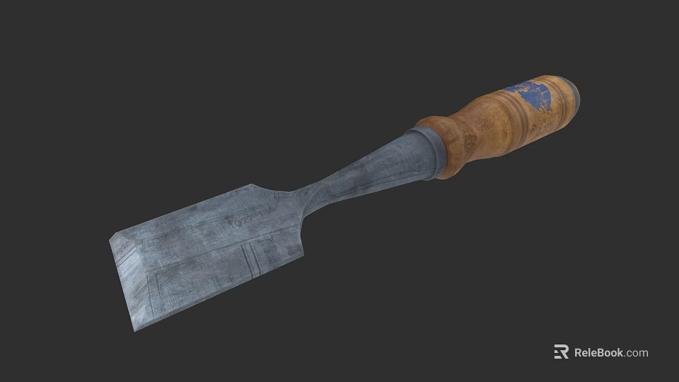 High Quality Hardware Tool Chisel with Wooden Handle and Sharp Metal Blade for Carpentry 3d model
