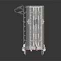 Cylindrical Industrial Metal Vessel 3D Model With Wheels And Control Panel
