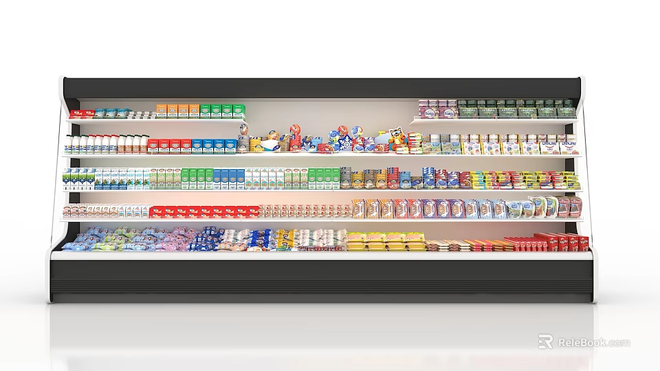 Supermarket Department Store Shelves With Various Products And Multi layer 3d model 
