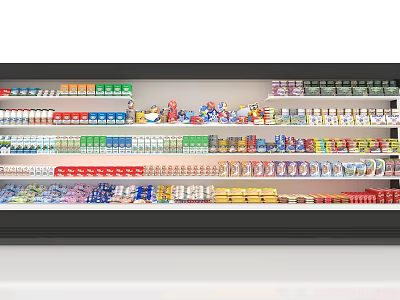 Supermarket Department Store Shelves With Various Products And Multi layer 3d model