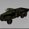 Vintage Green Military Truck With Open Cargo Bed And Large Wheels