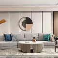 Modern sofa coffee table combination 3d model
