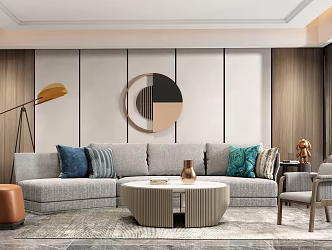 Modern sofa coffee table combination 3d model