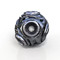 Silver Metallic Tech Sphere With Complex Mechanical Structure And Circular Core 3d model