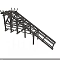 Metal Bridge Frame Structure Featuring Crossed Metal Bars And Support Legs