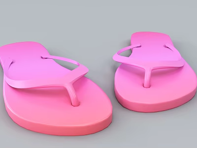 Pink Flip Flops with Soft Thong Strap and Lightweight Sole for Daily Use 3d model