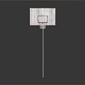 Wooden Basketball Backboard With Red Border Red Hoop White Net And Metal Stand Sports Equipment