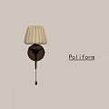 Poliform Modern Wall Lamp With Elegant Fabric Shade And Metal Base