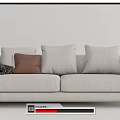 Modern double sofa three-seat sofa 3d model