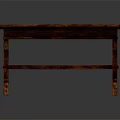 Vintage Wooden Table With Carved Legs And Square Textured Surface Design