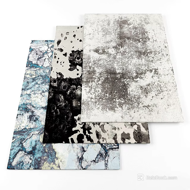 Modern Square Rug Collection With Abstract Patterns And Neutral Tones For Home Living Room Decor 3d model 