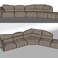 Modern Multiplayer Sofa Long Sofa Sofa Leisure Sofa 3d model