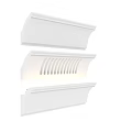 White Curved Decorative Molding Components With Hollowed Stripe Illuminated Design