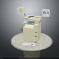 Multifunctional Electronic Printer With Power Button And Number 3 Display On Circular Mat