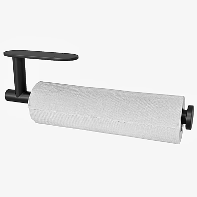 Modern Black Kitchen Paper Towel Hook With Sturdy Wall Mounted Design 3d model