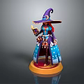 Commercial Display Equipment With Purple Hat Witch Figurine And Orange Base