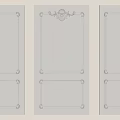 White Three Piece Wall Paneling With Decorative Patterns And Classic Frame Details 3d model