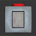 Metallic Cube Shaped Industrial Equipment With Square Openings And Top Cover