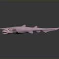 Pink Shark With Sharp Teeth On Dark Background Showing Clear Reflection 3d model