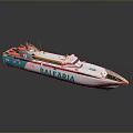 BALEARIA Modern Boat Design With White Turquoise Hull And Brand Logo