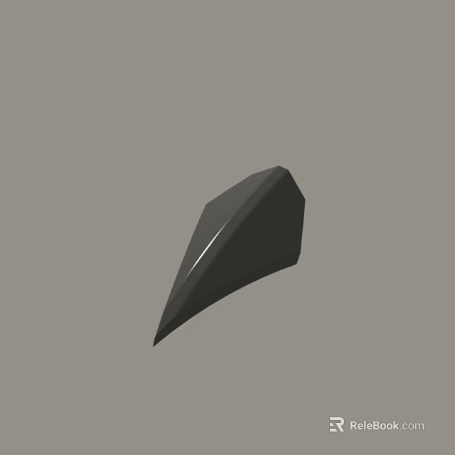 Black Geometric Polyhedron 3D Model on Gray Background with Sharp Edges 3d model 