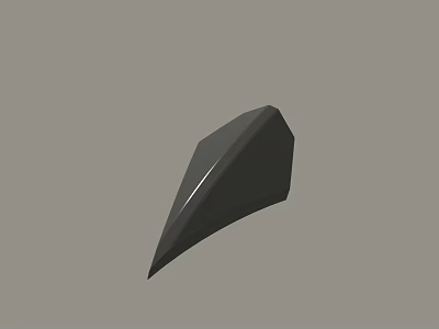 Black Geometric Polyhedron 3D Model on Gray Background with Sharp Edges 3d model