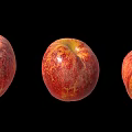 Fresh Red Apples With Yellow Speckles Arranged In A Row On Black Background