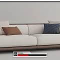 Modern Double Sofa Leather Double Sofa Multiplayer Sofa 3d model