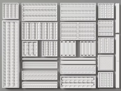 Different Design Options In Grille Lights Collection For Commercial Office And Industrial Lighting 3d model