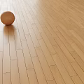Natural Hardwood Flooring With Light Brown Wooden Planks And Wooden Ball In Empty Room Interior