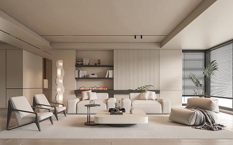 modern living room 3d model