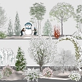 Winter Trees Winter Trees Landscape Trees Snow Trees Cedar Trees Dead Trees Decuduous Trees 3d model