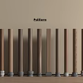 Poliform Decorative Columns Featuring Different Wooden Styles And Base Designs 3d model