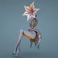Game Movie Fantasy Character With Lily Flower Skeleton And Pale Female Legs