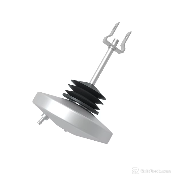 Industrial Mechanical Component with Metal Rod Black Spiral and Circular Base 3d model 