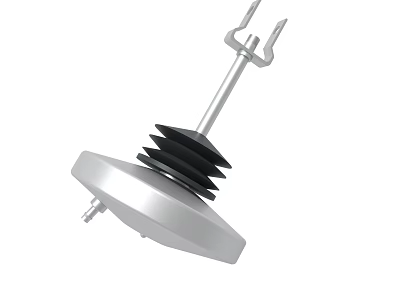 Industrial Mechanical Component with Metal Rod Black Spiral and Circular Base 3d model