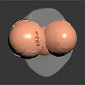 Hatching Animal Egg with 666 Numbers on Cracked Shell and Orange Interior on Transparent Base 3d model