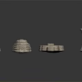 Stone Carving Decorative Items With Various Shapes And Textured Artistic Details