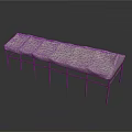 Modern Upholstered Bench With Light Colored Seat And Metal Legs Design